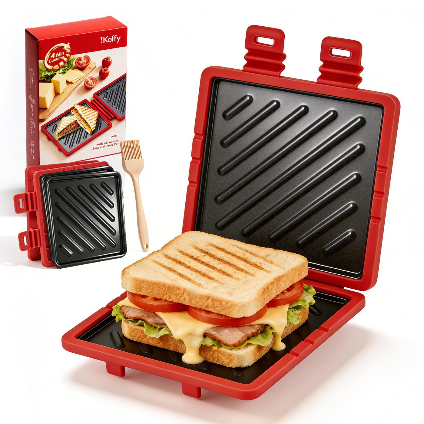 iKoffy Microwave Sandwich Press Pot