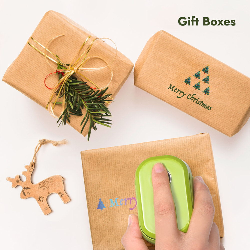 iKoffy EdiBot prints decorative designs and text directly on gift boxes for personalized packaging.