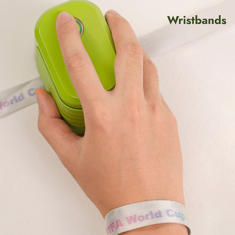 Print logos or names on wristbands using iKoffy EdiBot – great for events, identification, or DIY fashion.
