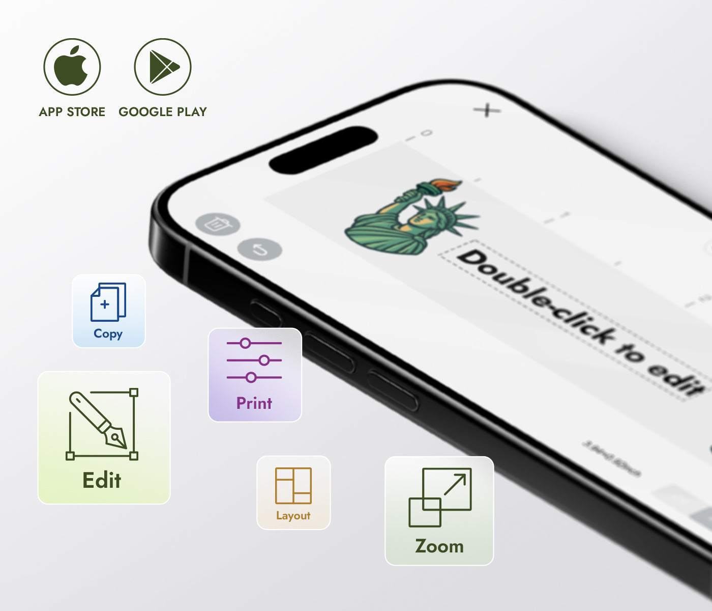 Customize edible prints with iKoffy EdiBot app – drag-and-drop interface for templates, AI images, and food-safe printing.