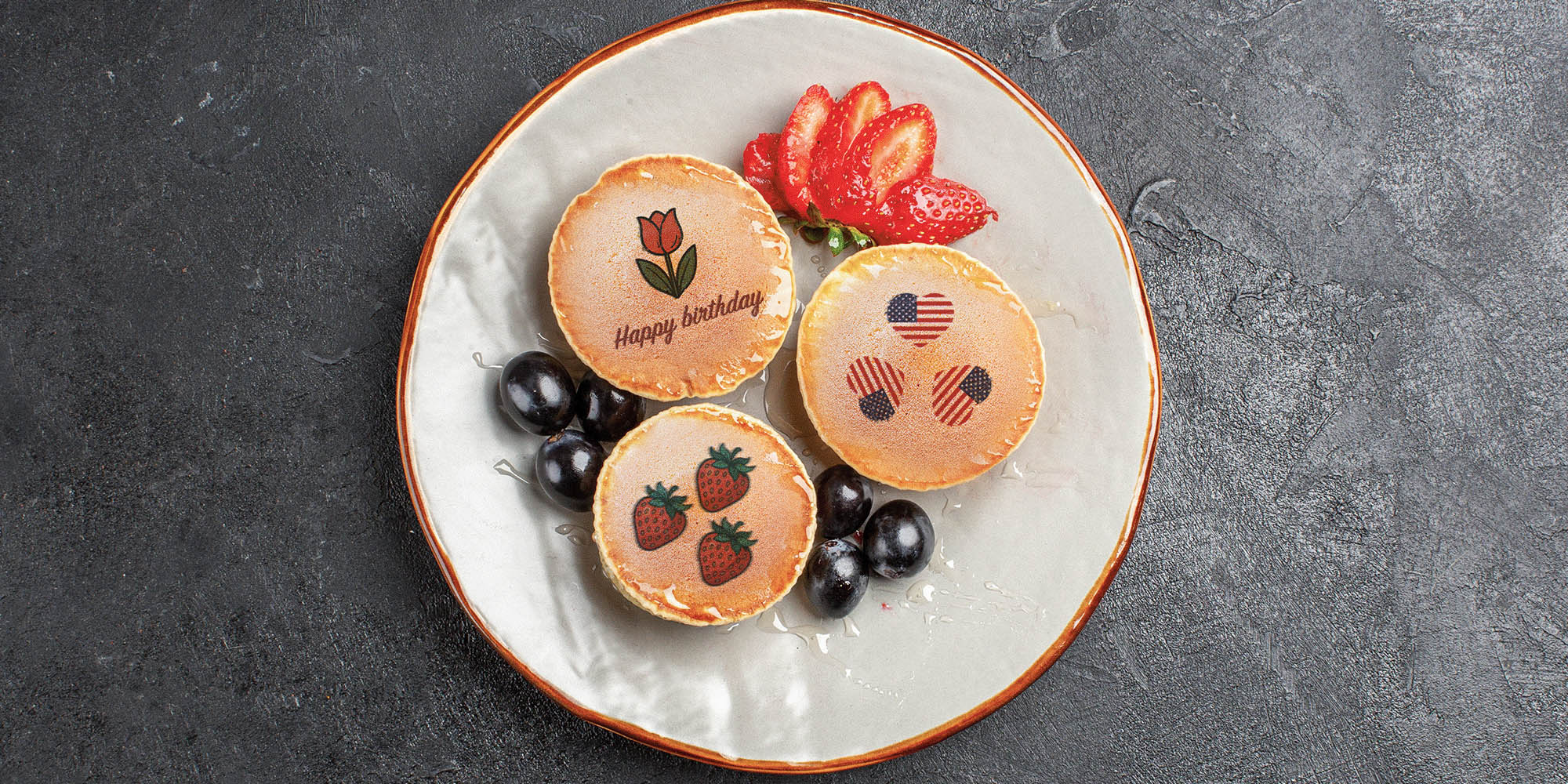 Creative dessert decoration with iKoffy EdiBot – prints edible designs on a variety of sweet treats.