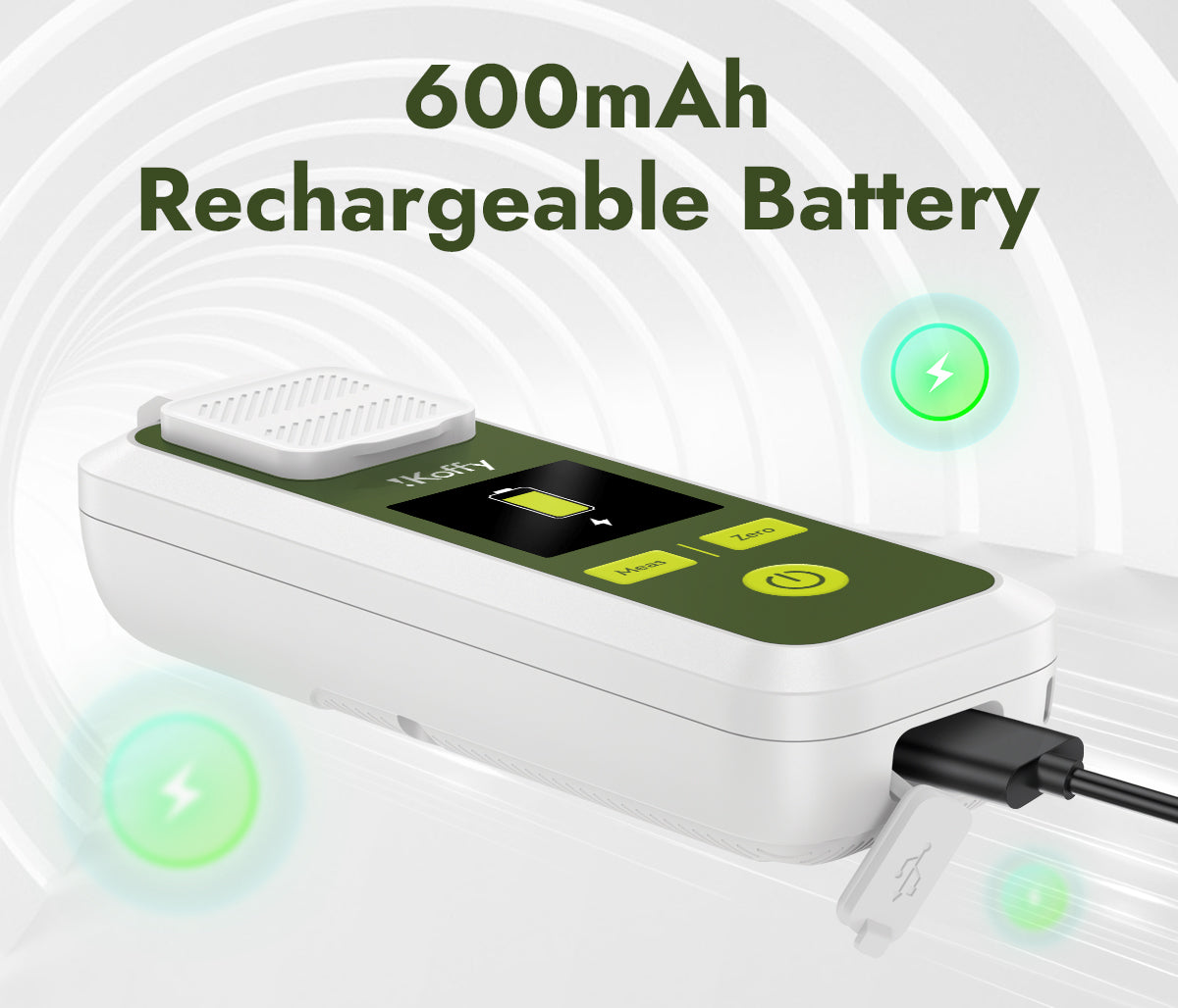 Rechargeable digital refractometer brix – 600mAh battery and USB Type-C port for extended use