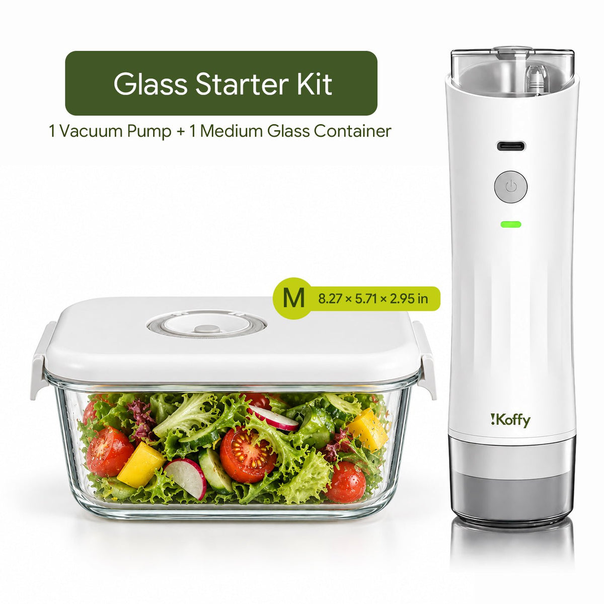 iKoffy HydroSeal Glass Vacuum Container Kits