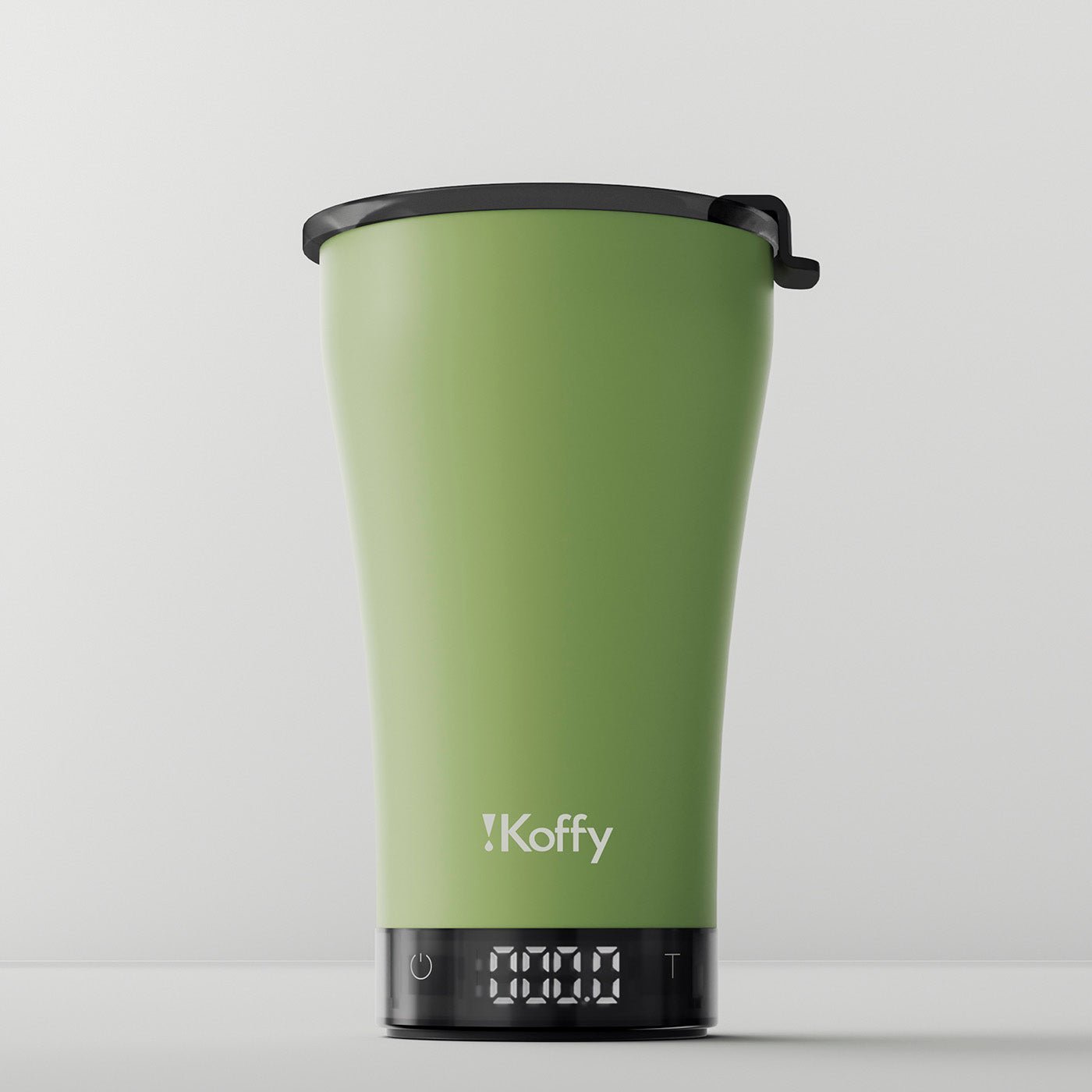 GoBrew smart coffee cup in frosted green finish, offering a sleek matte texture.