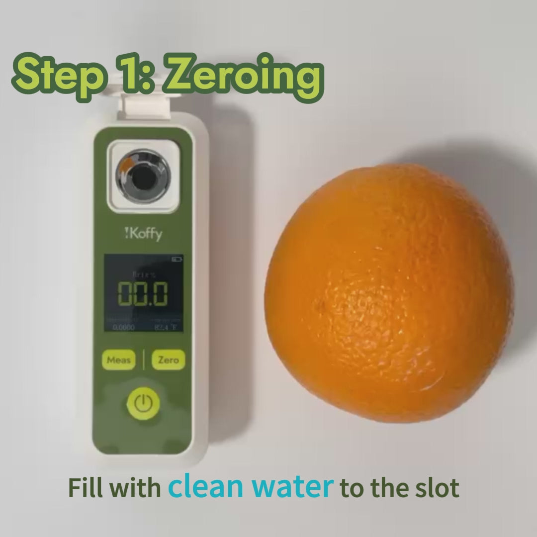Load video: How to use a digital refractometer brix – easy brix measurement in 3 steps with real-time app sync.
