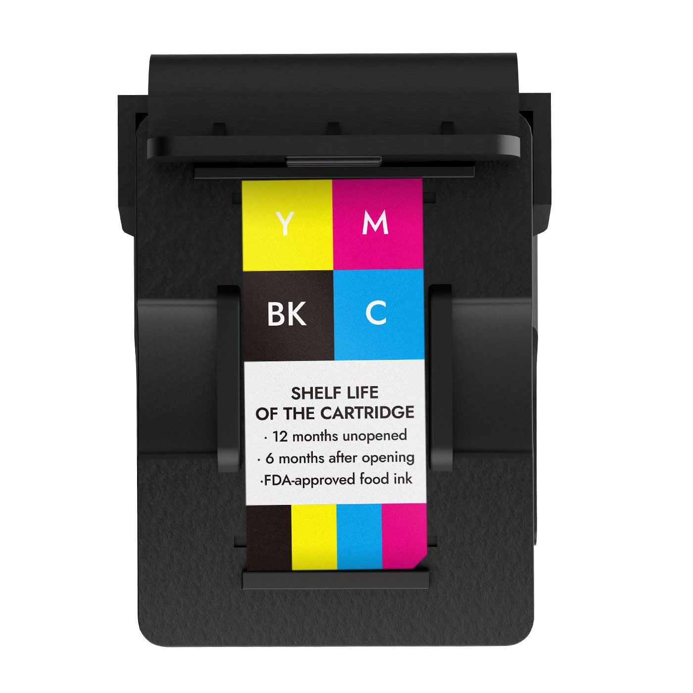 EdiBot CMYK edible Ink Pod, front view.