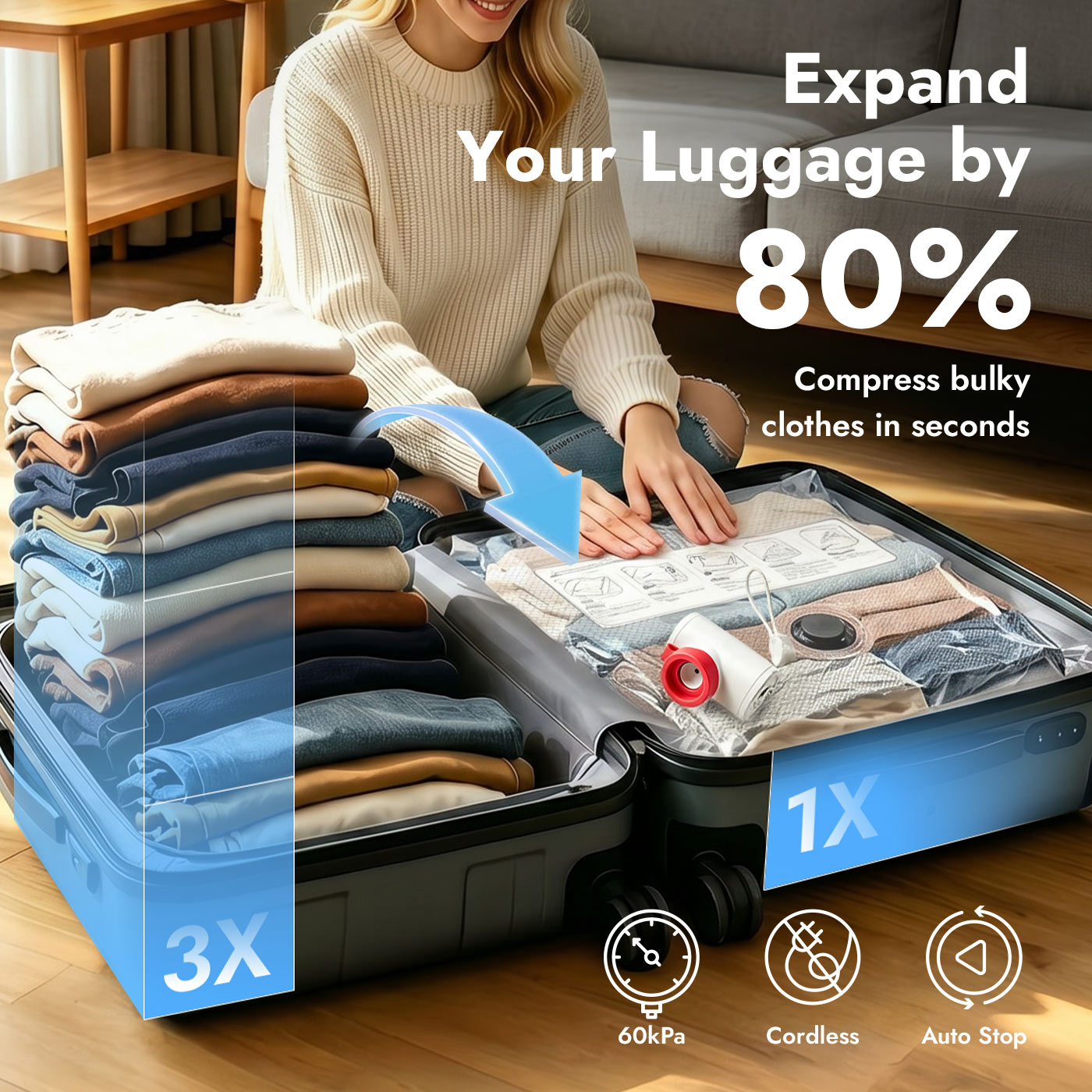 iKoffy Portable Travel Vacuum Pump