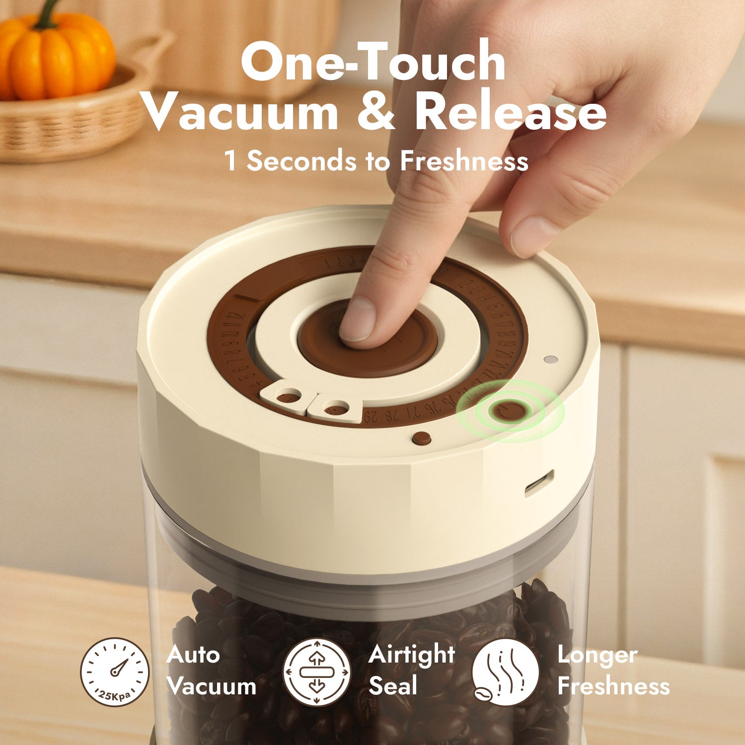 iKoffy FreshLock Electric Vacuum Canister