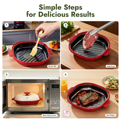 iKoffy Microwave Multi-Function Grill Pot