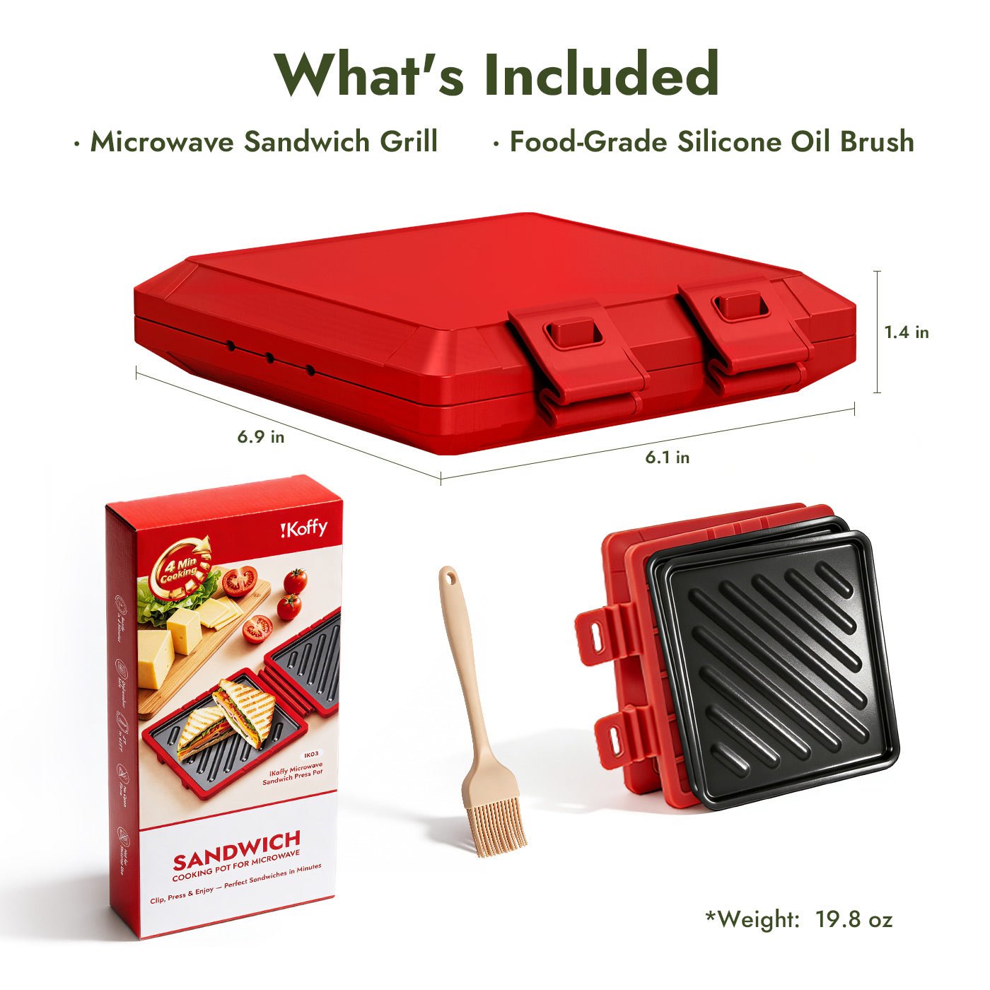 iKoffy Microwave Sandwich Press Pot