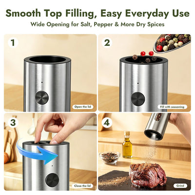Electric Salt and Pepper Grinder Set