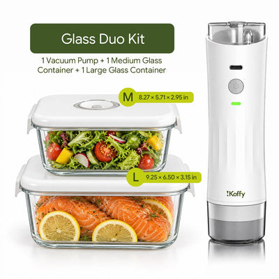 iKoffy HydroSeal Glass Vacuum Container Kits