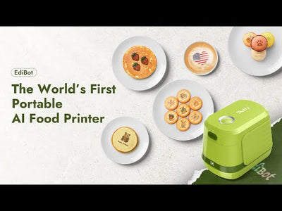iKoffy EdiBot in action – AI-powered food printer creating edible designs on coffee, cookies, and cakes